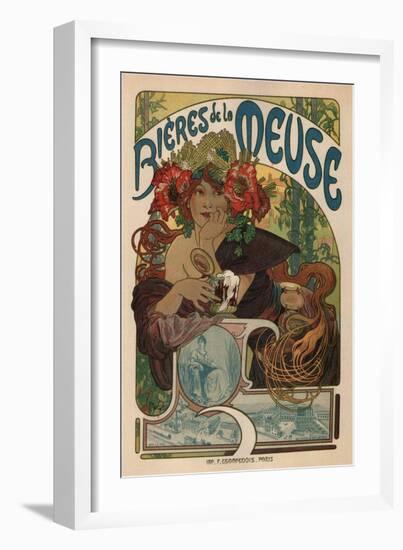 Beers of the Meuse-Alphonse Mucha-Framed Art Print