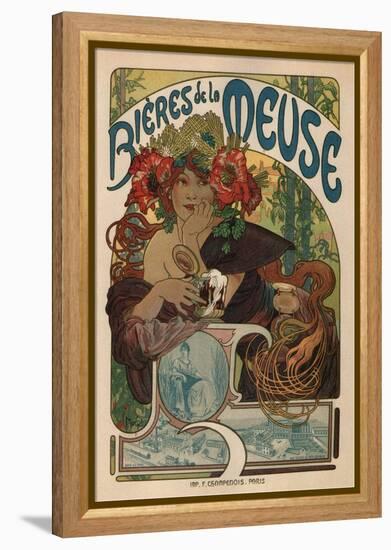 Beers of the Meuse-Alphonse Mucha-Framed Stretched Canvas