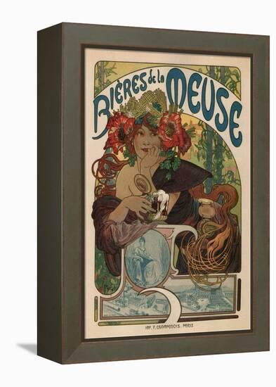 Beers of the Meuse-Alphonse Mucha-Framed Stretched Canvas