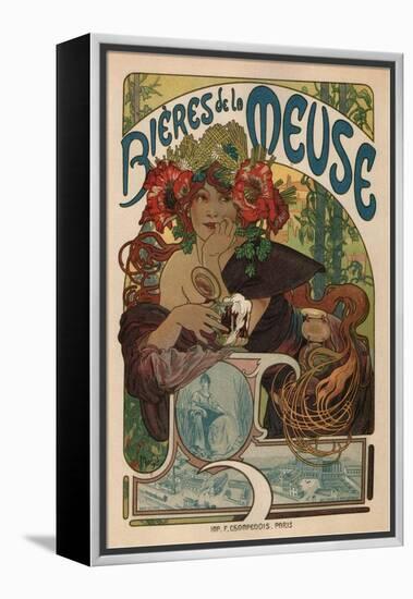 Beers of the Meuse-Alphonse Mucha-Framed Stretched Canvas