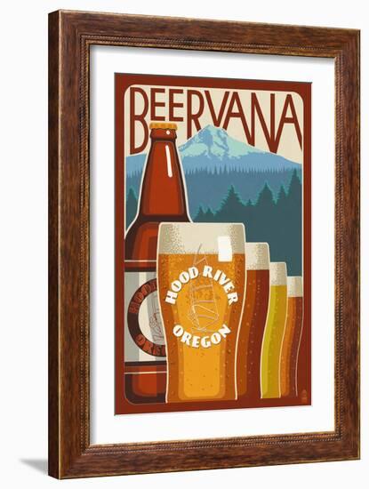 Beervana - Hood River, Oregon-Lantern Press-Framed Art Print