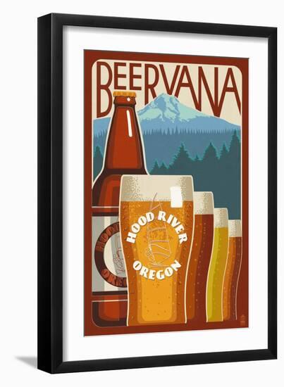 Beervana - Hood River, Oregon-Lantern Press-Framed Art Print