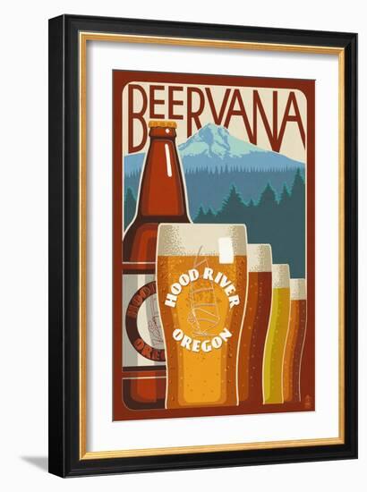 Beervana - Hood River, Oregon-Lantern Press-Framed Art Print