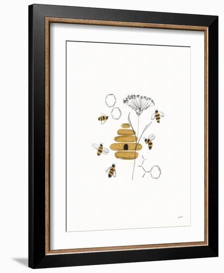 Bees and Botanicals II-Leah York-Framed Art Print
