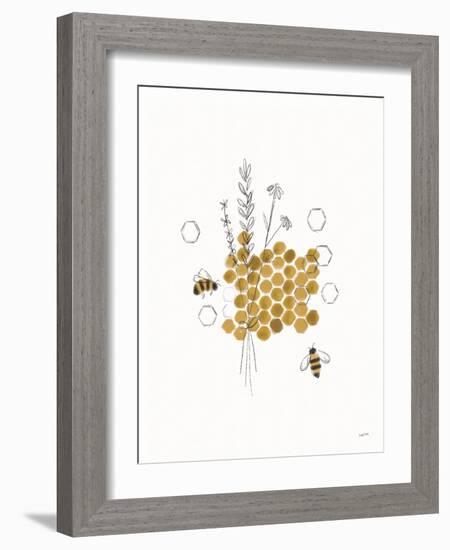 Bees and Botanicals IV-Leah York-Framed Art Print