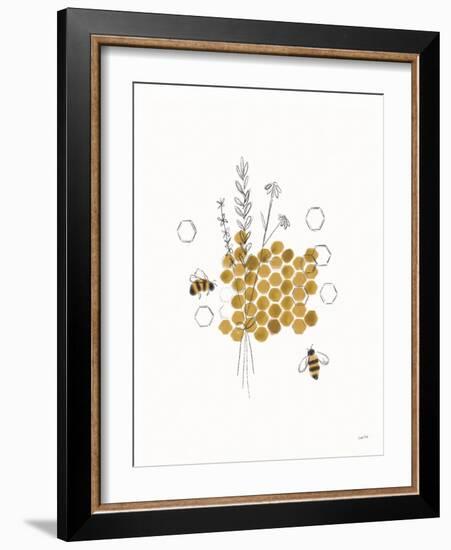Bees and Botanicals IV-Leah York-Framed Art Print