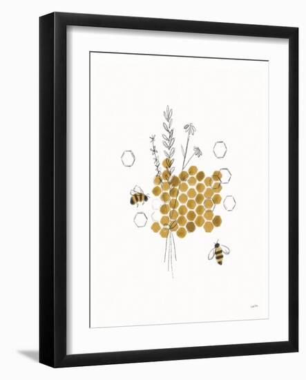 Bees and Botanicals IV-Leah York-Framed Art Print