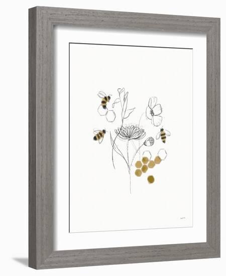 Bees and Botanicals V-Leah York-Framed Art Print