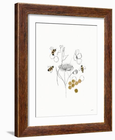 Bees and Botanicals V-Leah York-Framed Art Print