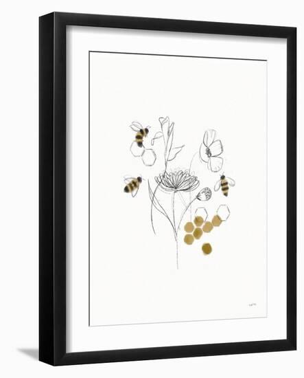 Bees and Botanicals V-Leah York-Framed Art Print