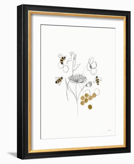 Bees and Botanicals V-Leah York-Framed Art Print