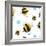 Bees and Flowers Pattern-null-Framed Giclee Print