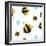 Bees and Flowers Pattern-null-Framed Giclee Print