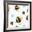 Bees and Flowers Pattern-null-Framed Giclee Print