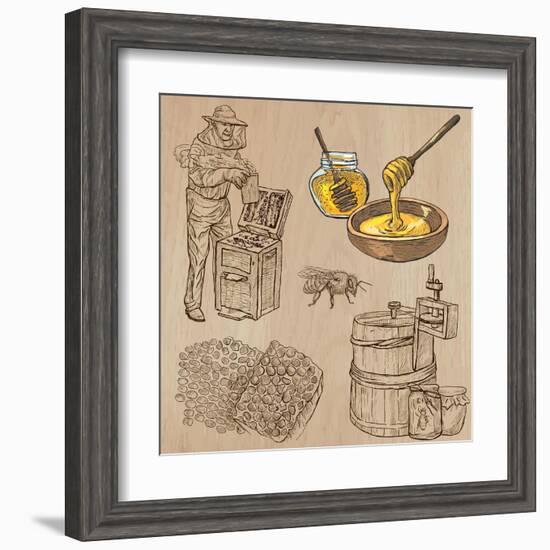 Bees, Beekeeping, and Honey-KUCO-Framed Art Print