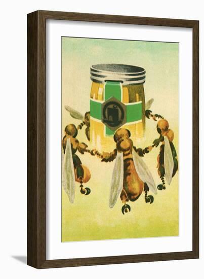 Bees Dance Round Honey-null-Framed Giclee Print