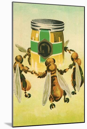 Bees Dance Round Honey-null-Mounted Giclee Print