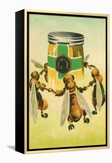 Bees Dance Round Honey-null-Framed Premier Image Canvas