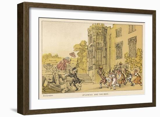 Bees Dr. Syntax and the Bees-Thomas Rowlandson-Framed Art Print