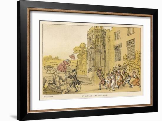 Bees Dr. Syntax and the Bees-Thomas Rowlandson-Framed Art Print