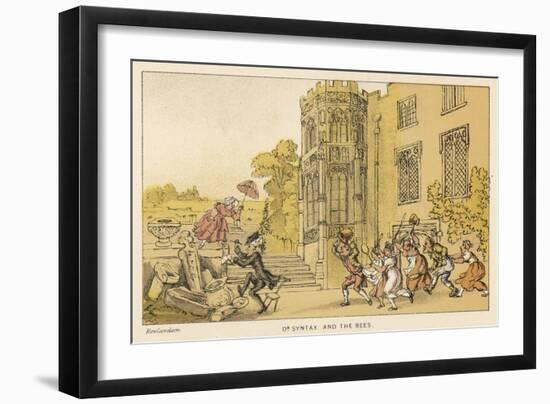 Bees Dr. Syntax and the Bees-Thomas Rowlandson-Framed Art Print