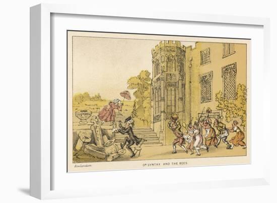 Bees Dr. Syntax and the Bees-Thomas Rowlandson-Framed Art Print