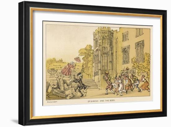 Bees Dr. Syntax and the Bees-Thomas Rowlandson-Framed Art Print