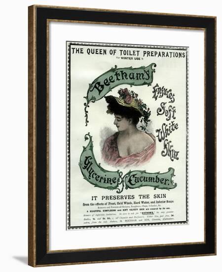 Beetham's Glycerine and Cucumber Cream, 19th Century-null-Framed Giclee Print