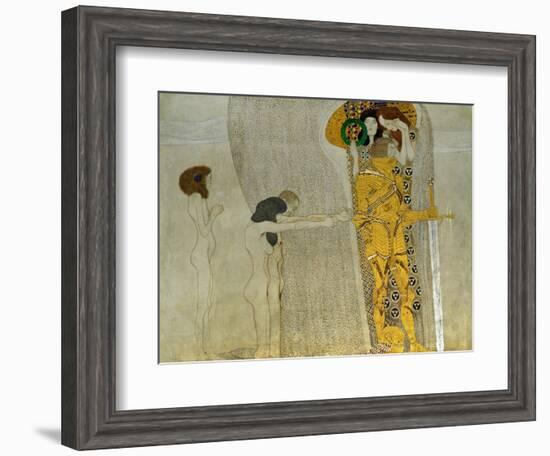 Beethoven Frieze Inspired by Beethoven's 9th Symphony, the Knight in Shining Armour-Gustav Klimt-Framed Giclee Print