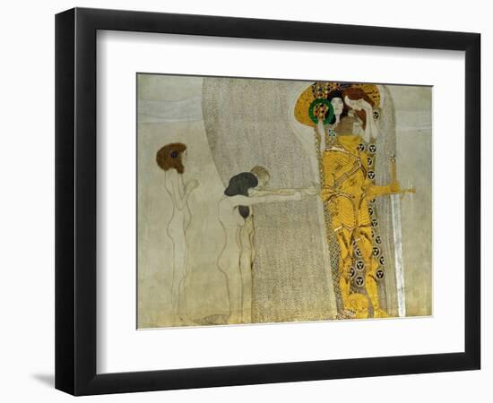 Beethoven Frieze Inspired by Beethoven's 9th Symphony, the Knight in Shining Armour-Gustav Klimt-Framed Giclee Print