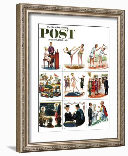 "Beethoven to Bacon & Eggs," Saturday Evening Post Cover, October 1, 1960-Constantin Alajalov-Framed Giclee Print