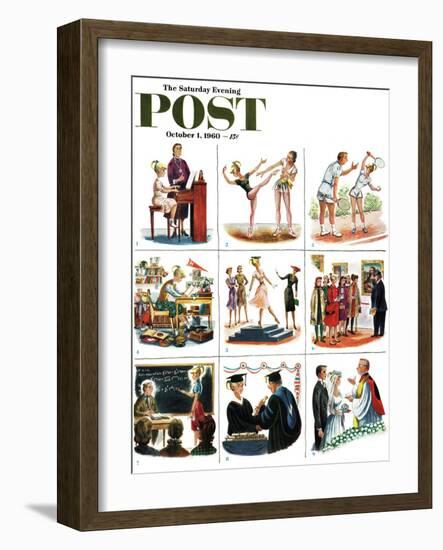 "Beethoven to Bacon & Eggs," Saturday Evening Post Cover, October 1, 1960-Constantin Alajalov-Framed Giclee Print