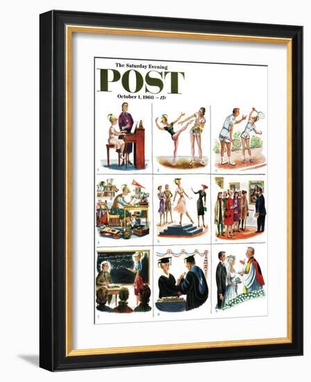 "Beethoven to Bacon & Eggs," Saturday Evening Post Cover, October 1, 1960-Constantin Alajalov-Framed Giclee Print
