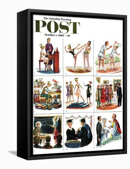 "Beethoven to Bacon & Eggs," Saturday Evening Post Cover, October 1, 1960-Constantin Alajalov-Framed Premier Image Canvas