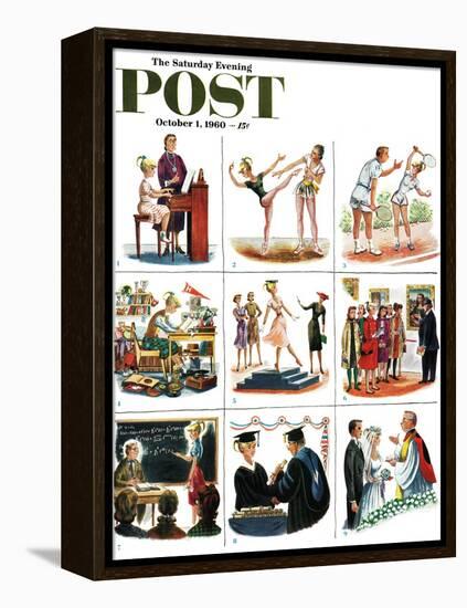 "Beethoven to Bacon & Eggs," Saturday Evening Post Cover, October 1, 1960-Constantin Alajalov-Framed Premier Image Canvas