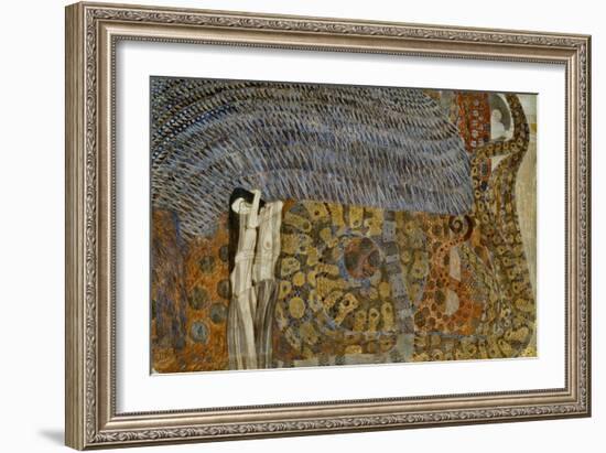 Beethovenfrieze, Detail of the Personification of Gnawing Sorrow, 1902-Gustav Klimt-Framed Giclee Print