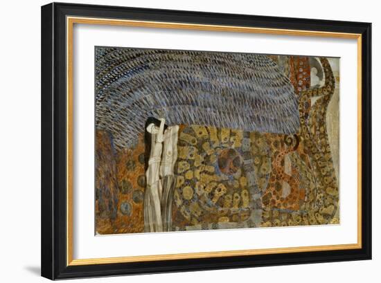 Beethovenfrieze, Detail of the Personification of Gnawing Sorrow, 1902-Gustav Klimt-Framed Giclee Print