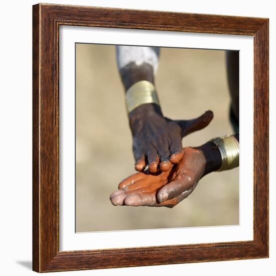 Before Dances and Ceremonial Occasions, Thekaro Elaborately Decorate Bodies with Natural Pigments-Nigel Pavitt-Framed Photographic Print