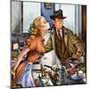 "Before Dinner Kiss?," April 9, 1949-Constantin Alajalov-Mounted Giclee Print