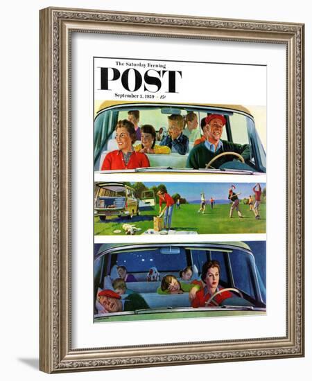 "Before, During & After Picnic" Saturday Evening Post Cover, September 5, 1959-John Falter-Framed Giclee Print