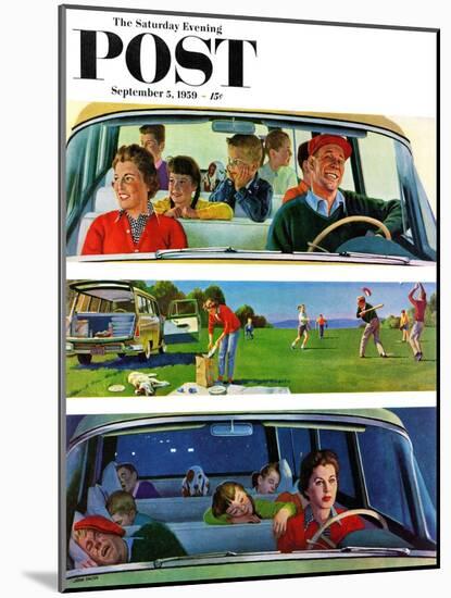 "Before, During & After Picnic" Saturday Evening Post Cover, September 5, 1959-John Falter-Mounted Giclee Print