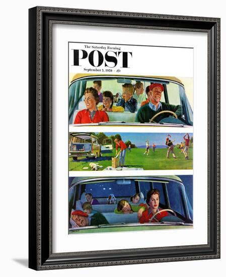 "Before, During & After Picnic" Saturday Evening Post Cover, September 5, 1959-John Falter-Framed Giclee Print