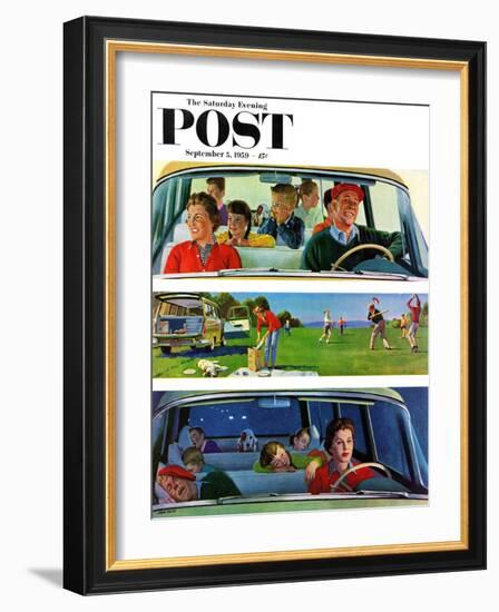 "Before, During & After Picnic" Saturday Evening Post Cover, September 5, 1959-John Falter-Framed Giclee Print