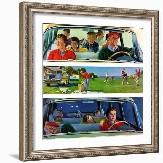 "Before, During & After Picnic", September 5, 1959-John Falter-Framed Giclee Print