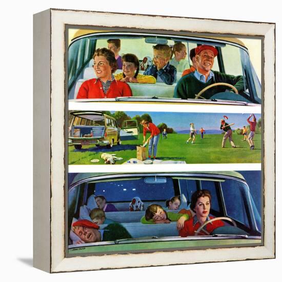 "Before, During & After Picnic", September 5, 1959-John Falter-Framed Premier Image Canvas