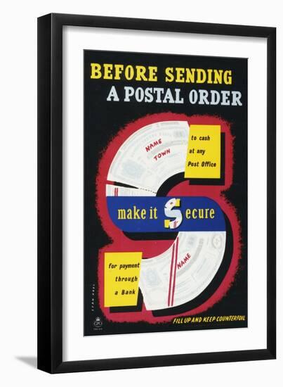 Before Sending a Postal Order Make it Secure-Stan Krol-Framed Art Print