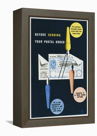 Before Sending Your Postal Order-Leonard Beaumont-Framed Stretched Canvas