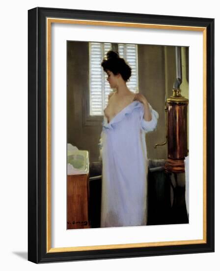 Before the Bath, 1894 (Oil on Canvas)-Ramon Casas i Carbo-Framed Giclee Print