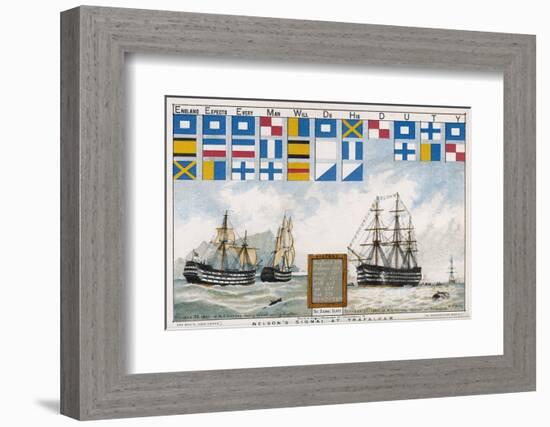 Before the Battle Nelson Sends His Famous Signal: England Expects Every Man to Do His Duty-W.w. May-Framed Photographic Print