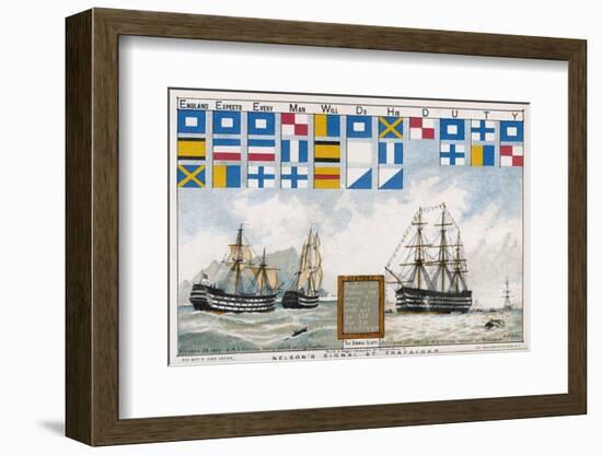 Before the Battle Nelson Sends His Famous Signal: England Expects Every Man to Do His Duty-W.w. May-Framed Photographic Print